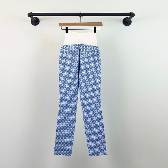 NWT Old Navy Maternity Full Panel Pixie Skinny Printed Pants Blue/White - Picture 5 of 7